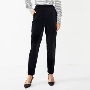 ✅Draper James RSVP Black Velvet Straight Leg Elastic Waist Pants